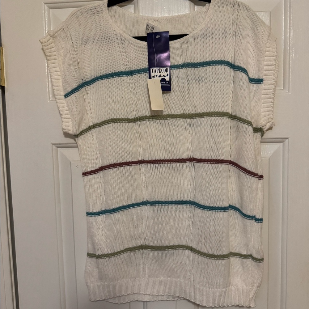 Vintage deadstock Cape Cod Sportswear short sleeve knit sweater made in USA